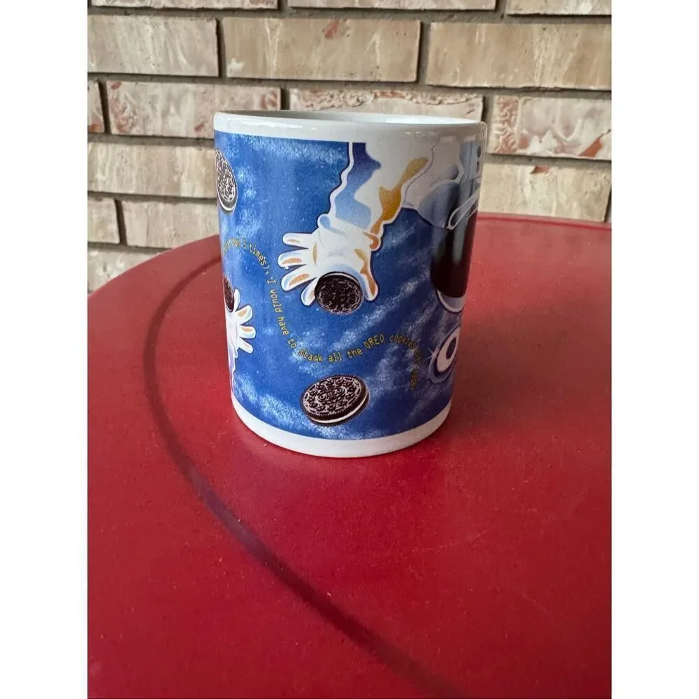 Oreo Astronaut coffee cup ceramic white blue Kraft cookie